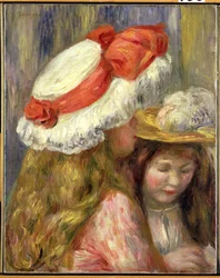 Two Girls with Hats, c.1890